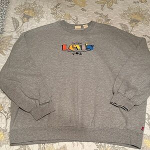 Levi's Multicolor Logo Gray Crewneck Sweater